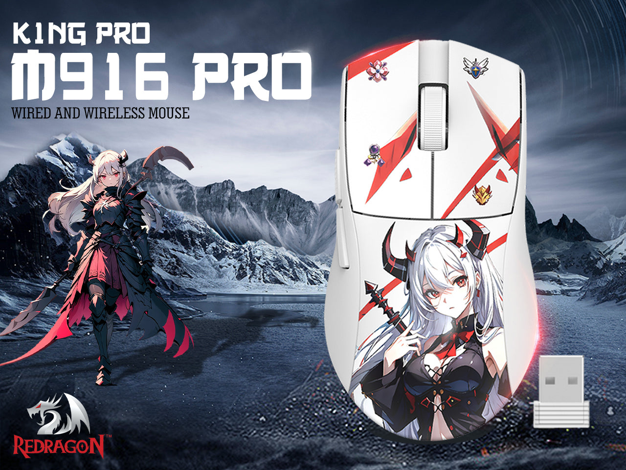 Redragon King M916 Pro 3-Mode rechargeable Anime Gaming Mouse launched in India
