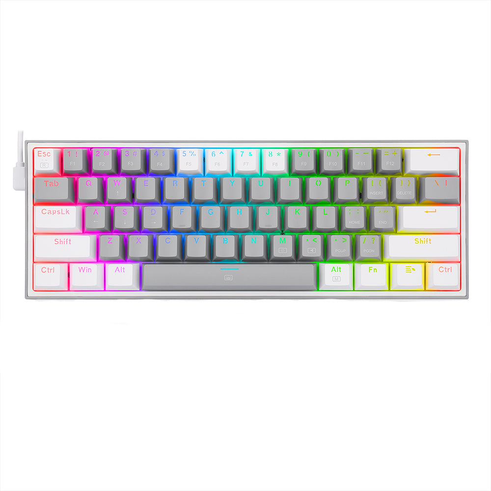 Refurbished Fizz K617 - 60% Wired Mechanical Keyboard Grey and White (Red Switches)