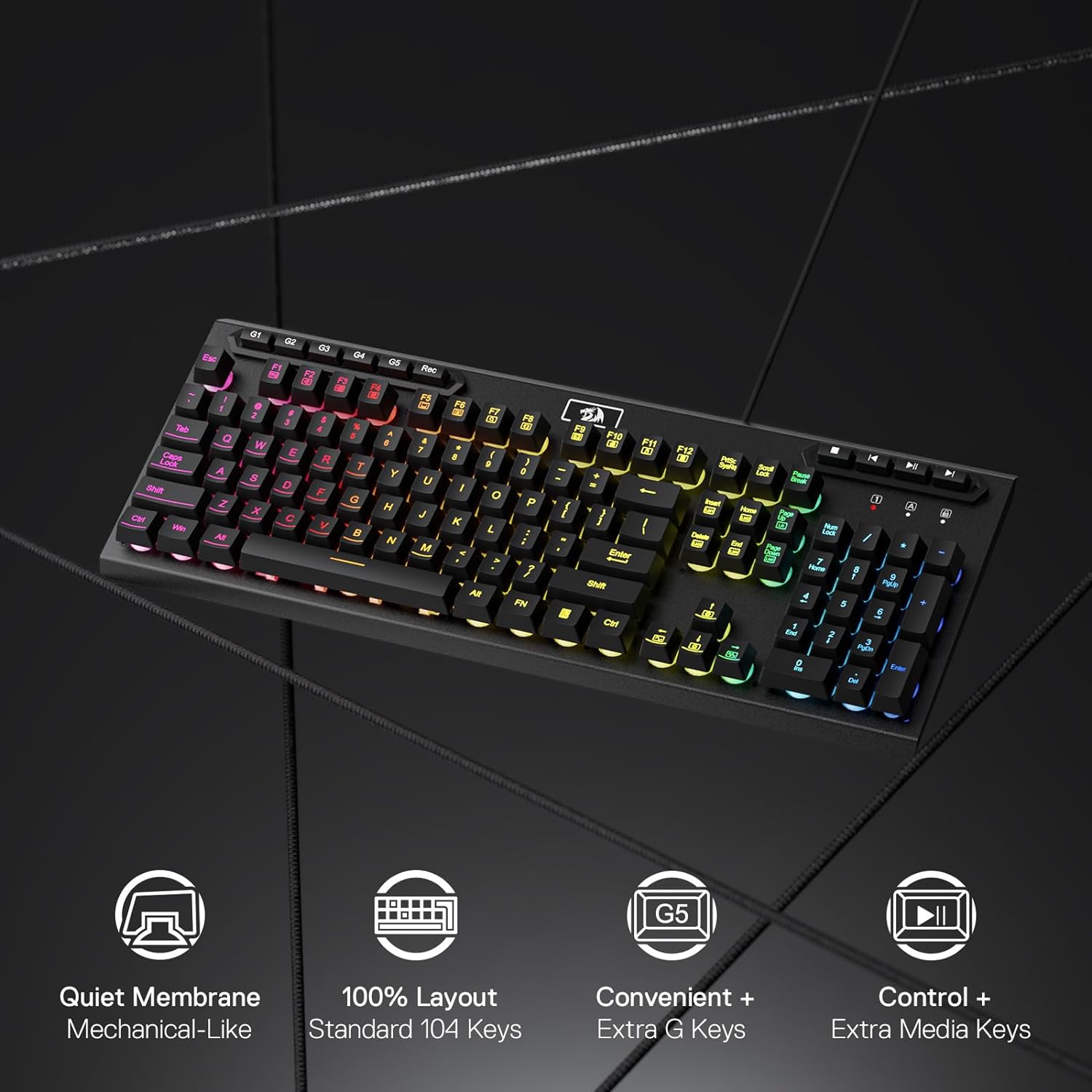 Aditiya K513 Wired Keyboard + K1NG 1K M724 Wired Mouse Gaming Combo
