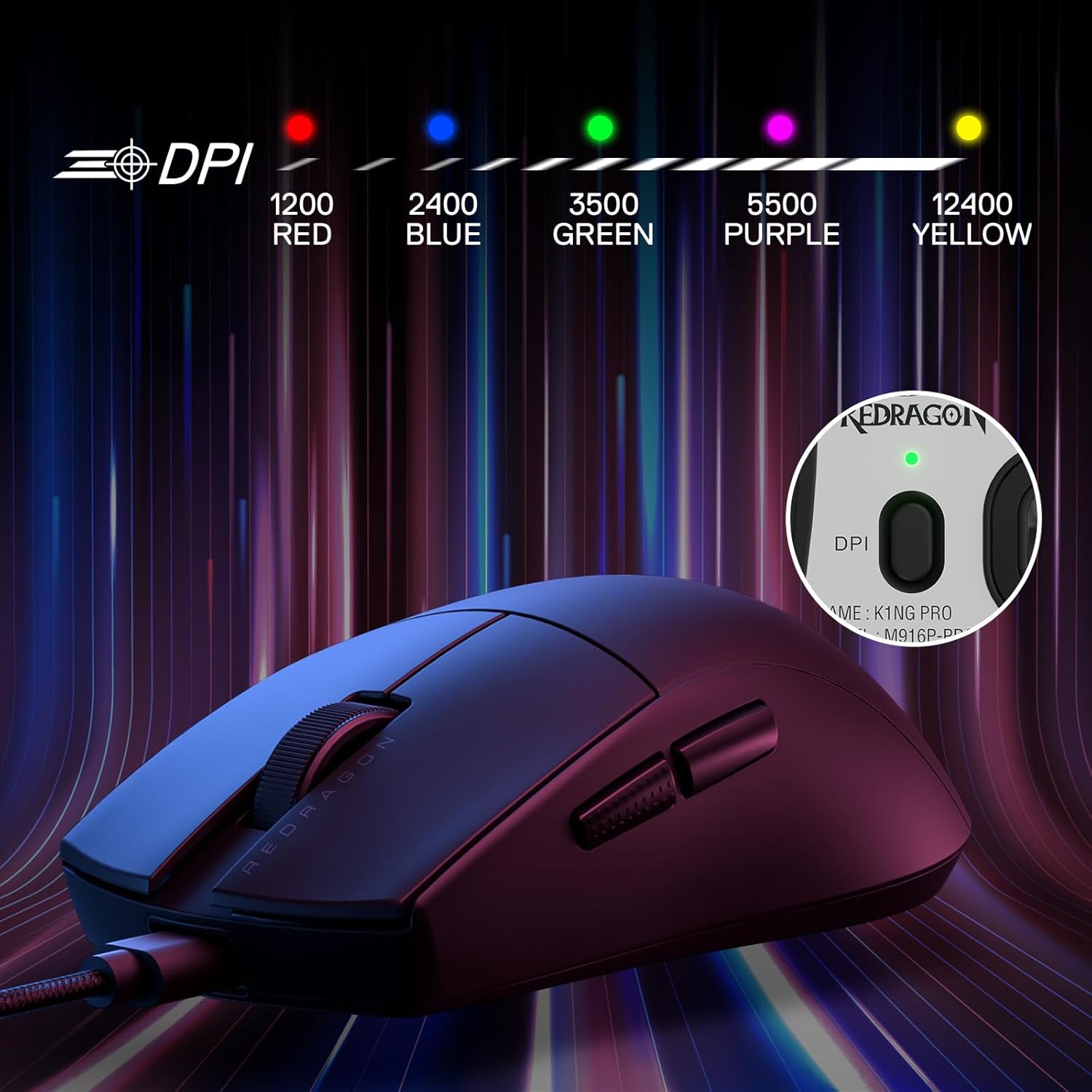K1NG 1K M724 - Wired Gaming Mouse