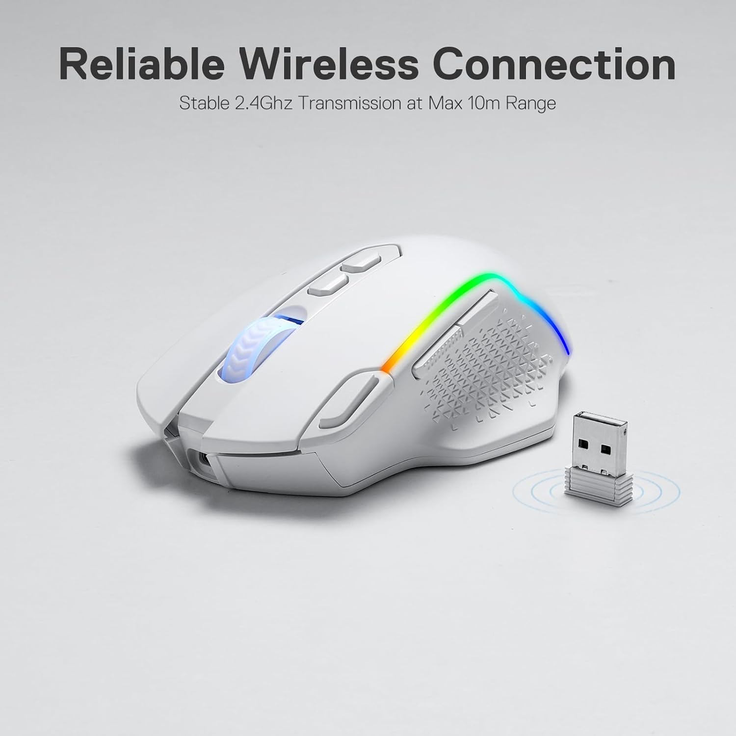 Refurbished Taipan Pro M810 PRO RGB Wired And Wireless Mouse (White)