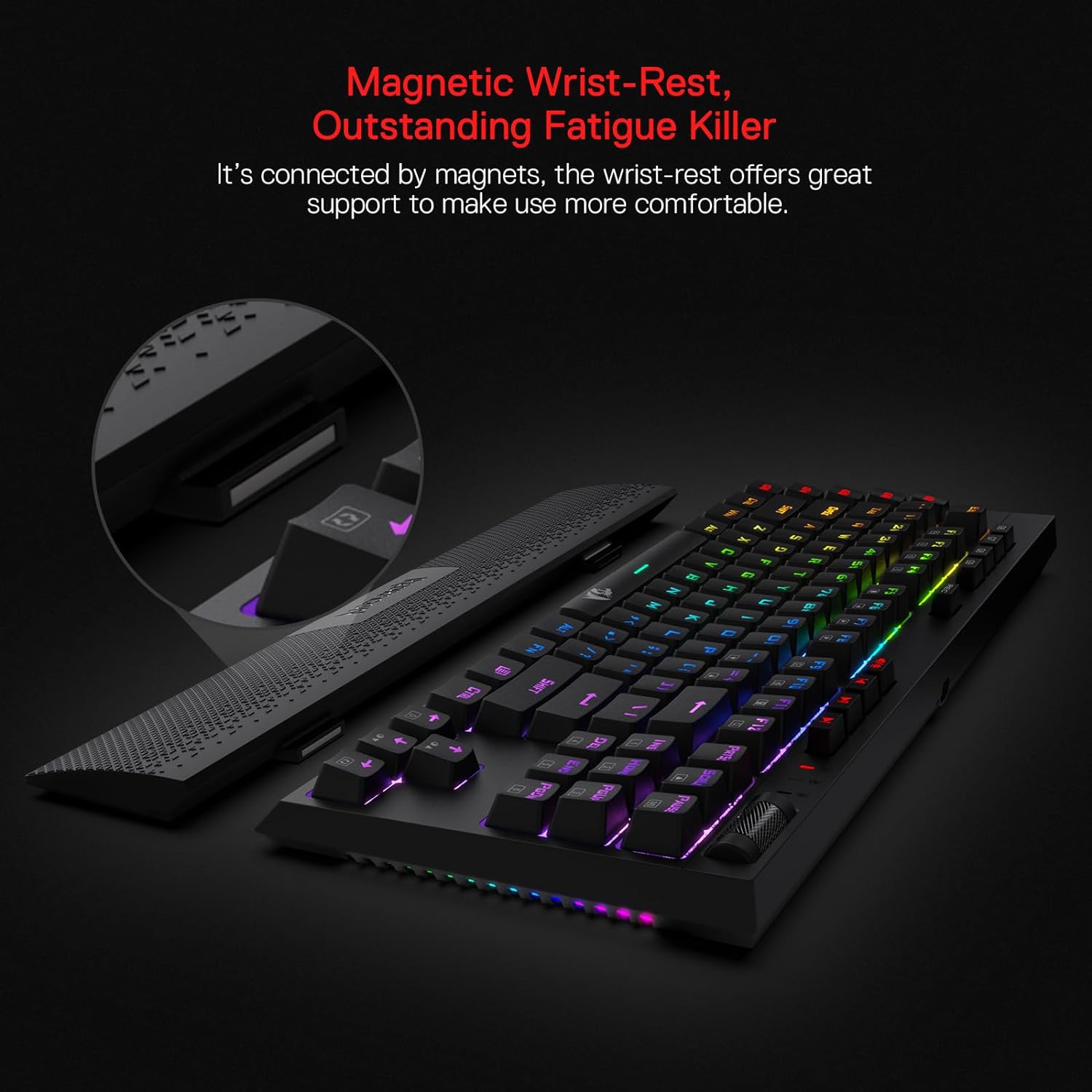 Vishnu K596 PRO - Bluetooth+2.4Ghz+Wired Mechanical Keyboard (Red Switch)