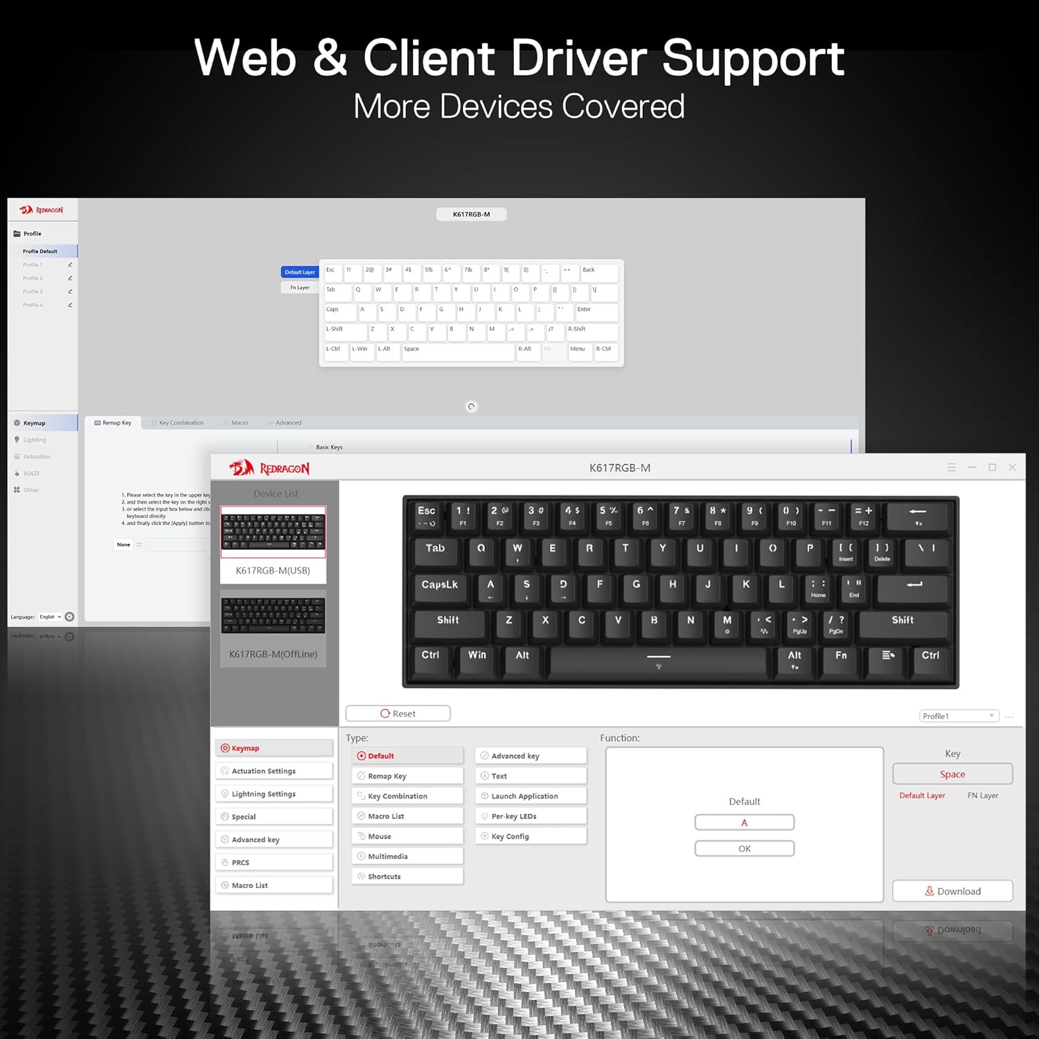 Fizz K617 - 60% Wired Mechanical Keyboard with Strap Black (Magnetic Switch)