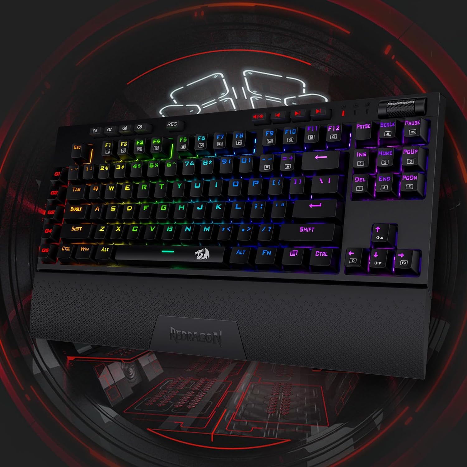 Vishnu K596 PRO - Bluetooth+2.4Ghz+Wired Mechanical Keyboard (Red Switch)