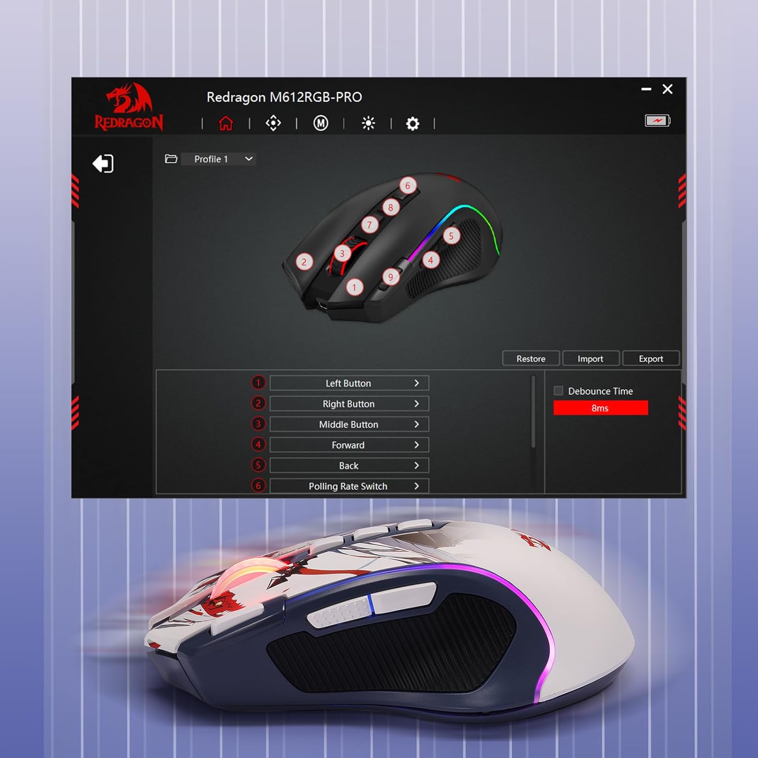Predator Pro M612 Pro - RGB Wireless Mouse (Anime)