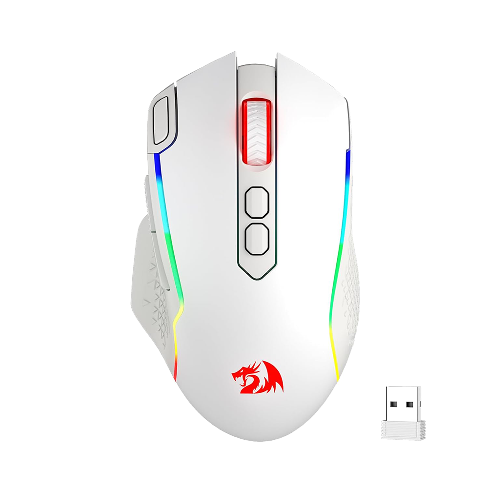 Refurbished Taipan Pro M810 PRO RGB Wired And Wireless Mouse (White)