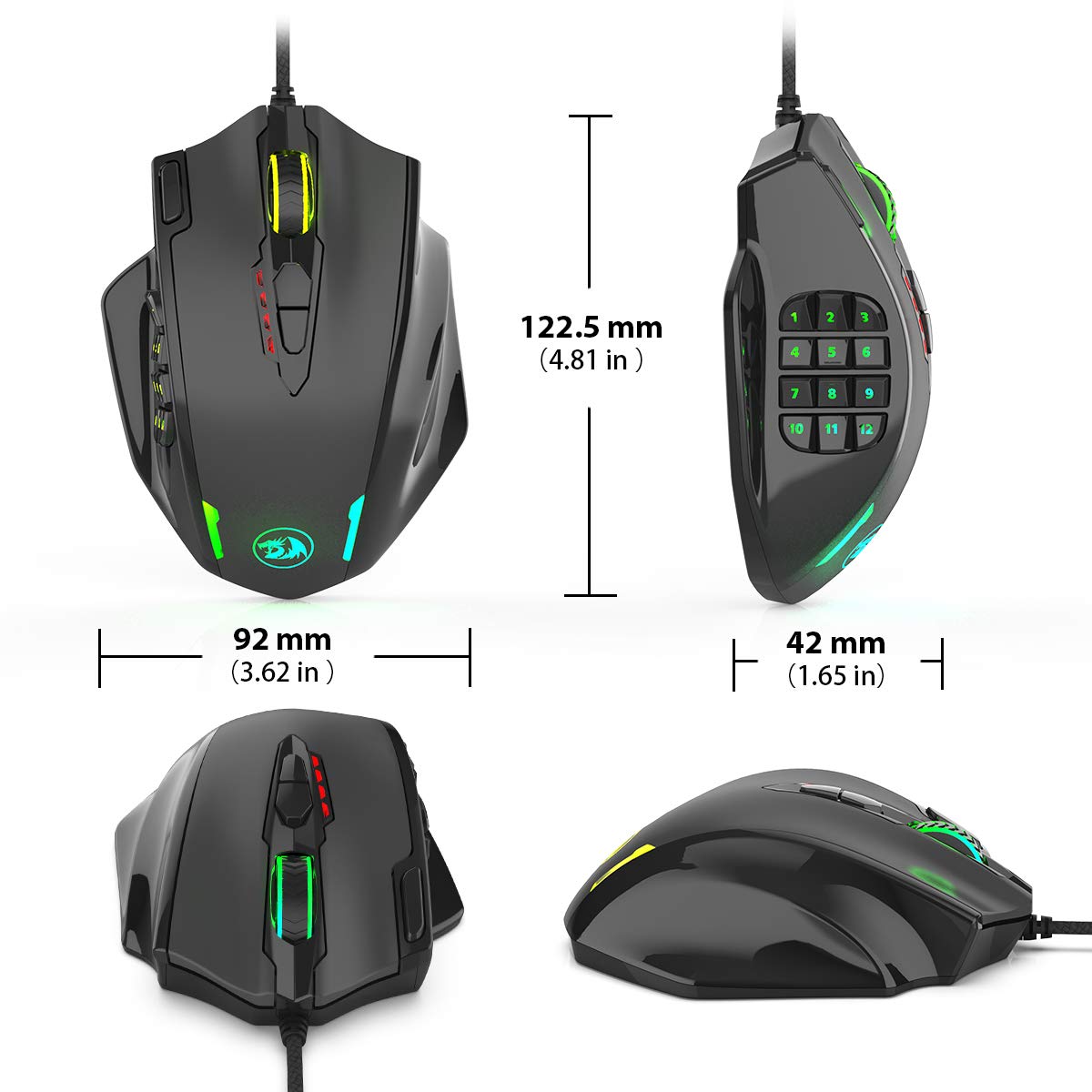 Impact M908 - RGB Wired Mouse with Weights