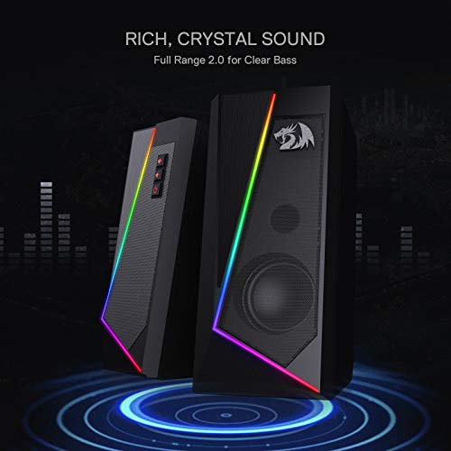 Refurbished ANVIL GS520 - RGB 2.0 Channel Gaming Wired Desktop Speakers (Black)