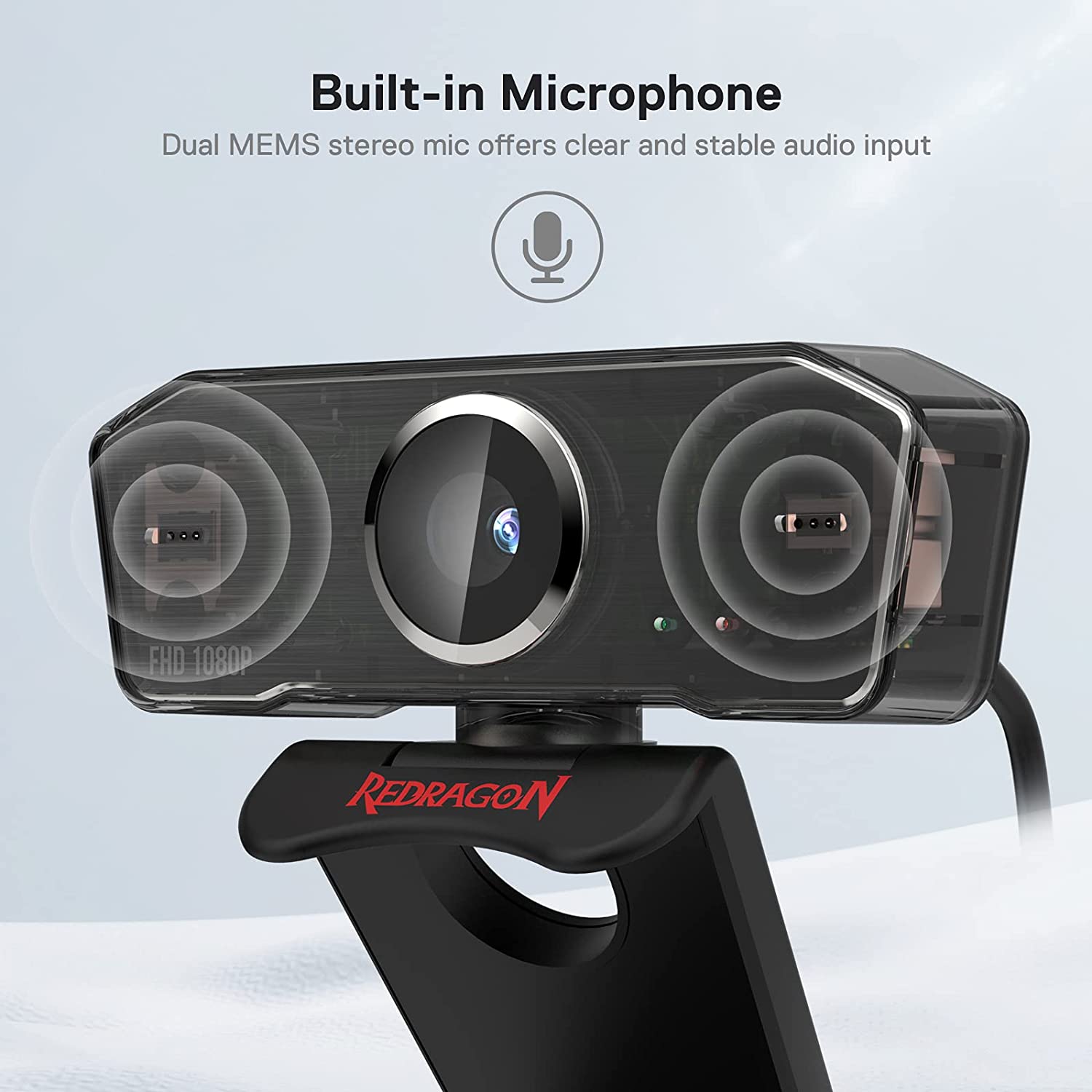 HITMAN GW800 1080P Webcam with Built-in Dual Microphone