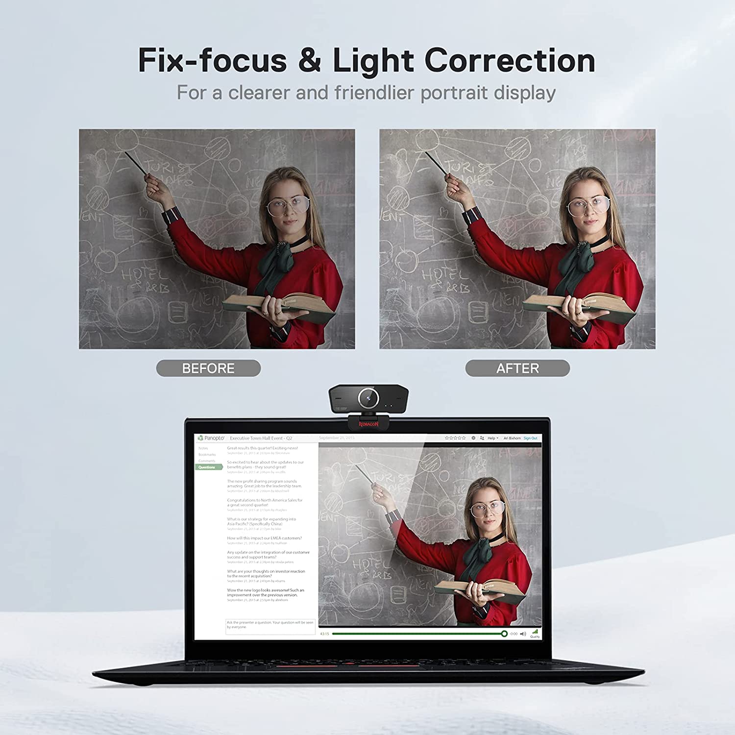HITMAN GW800 1080P Webcam with Built-in Dual Microphone