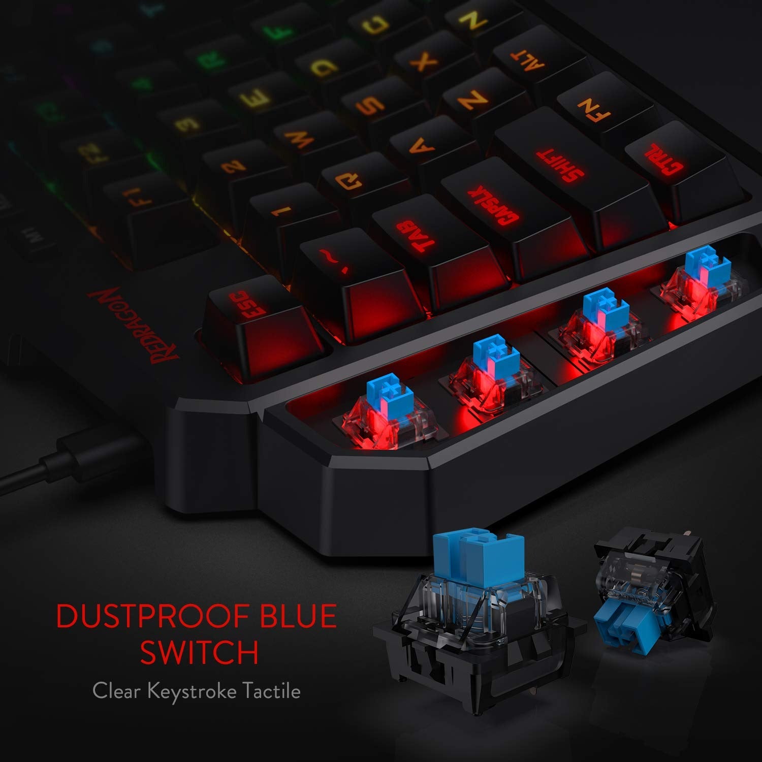 DITI K585 - One Handed Wired RGB Mechanical Keyboard (Blue Switch)