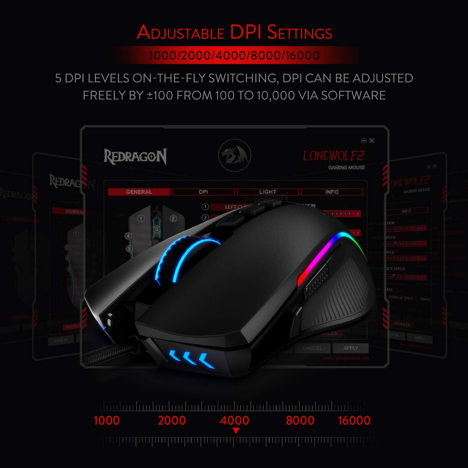 Lone Wolf 2 M721-PRO RGB Wired Mouse