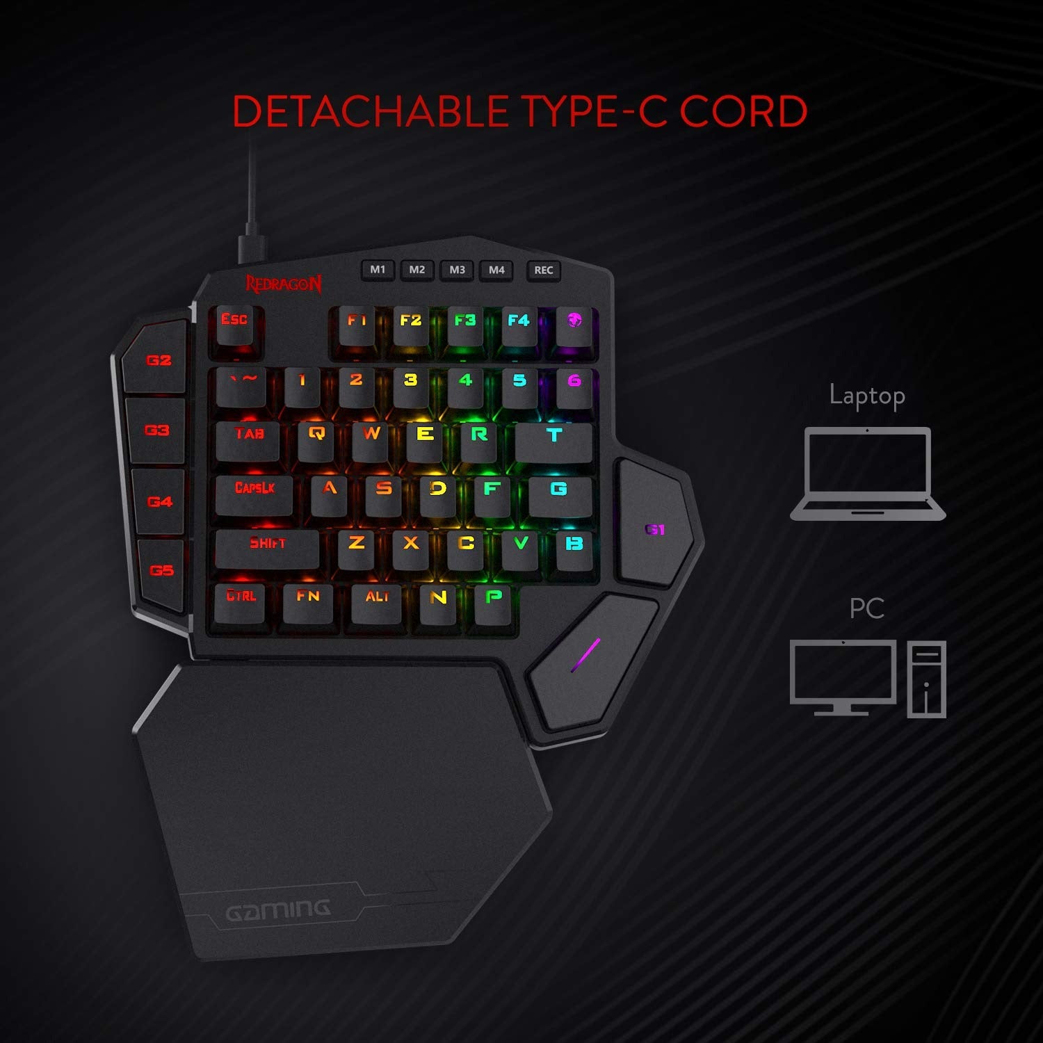 DITI K585 - One Handed Wired RGB Mechanical Keyboard (Blue Switch)