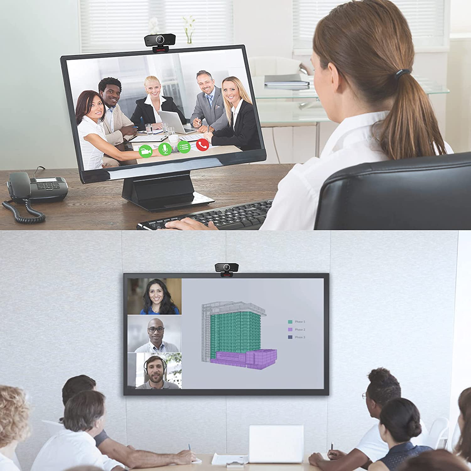 HITMAN GW800 1080P Webcam with Built-in Dual Microphone