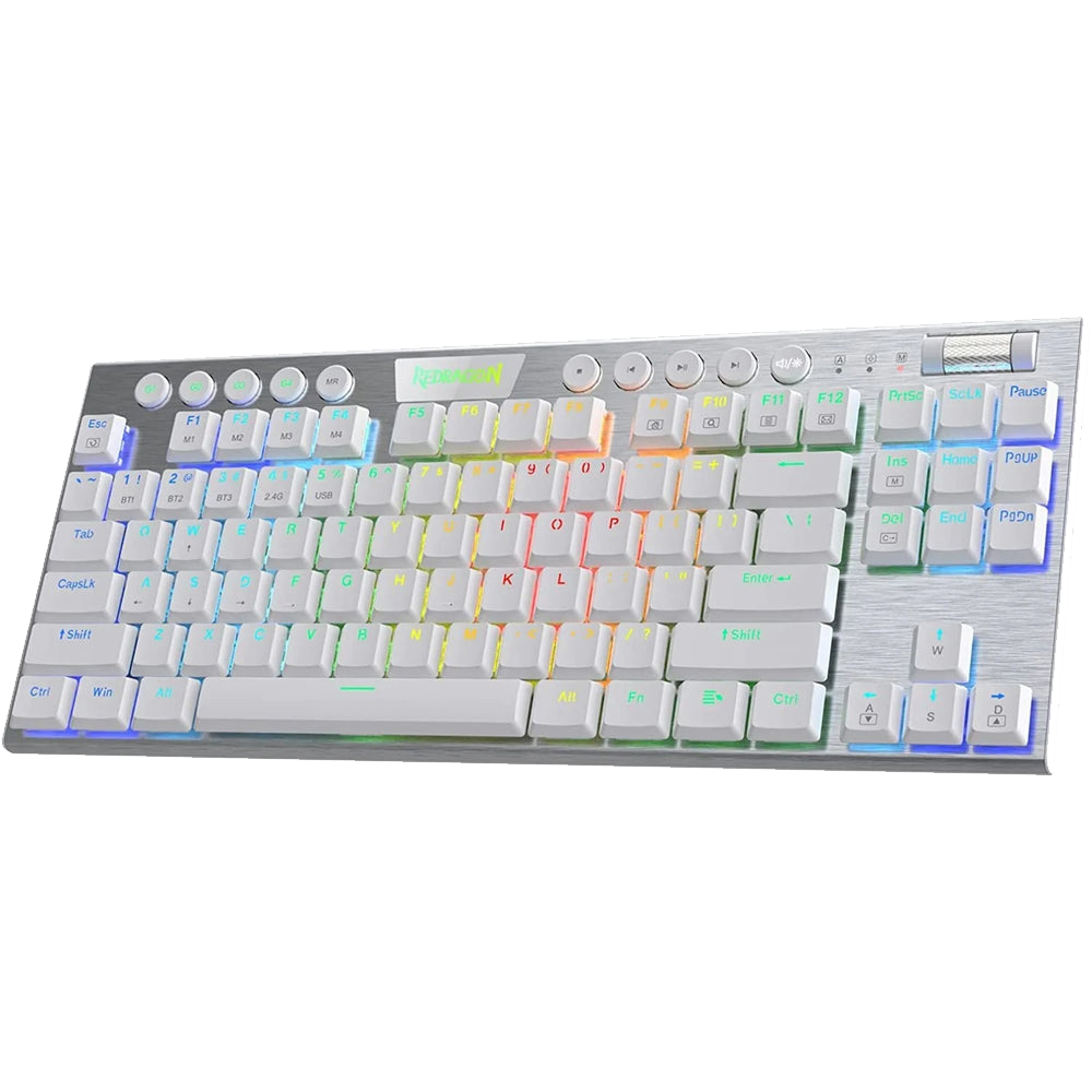 Refurbished Horus K621 PRO TKL Wired+2.4G+BT Mechanical Keyboard White (Red Switch)