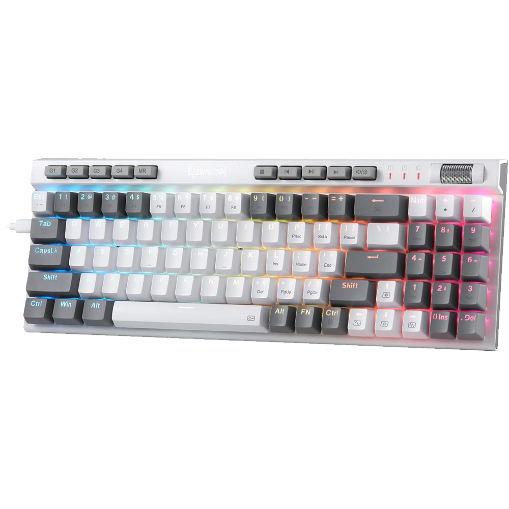 Magicwand SE K655 75% Wired Mechanical Keyboard White and Grey (Quiet Linear Red Switch)