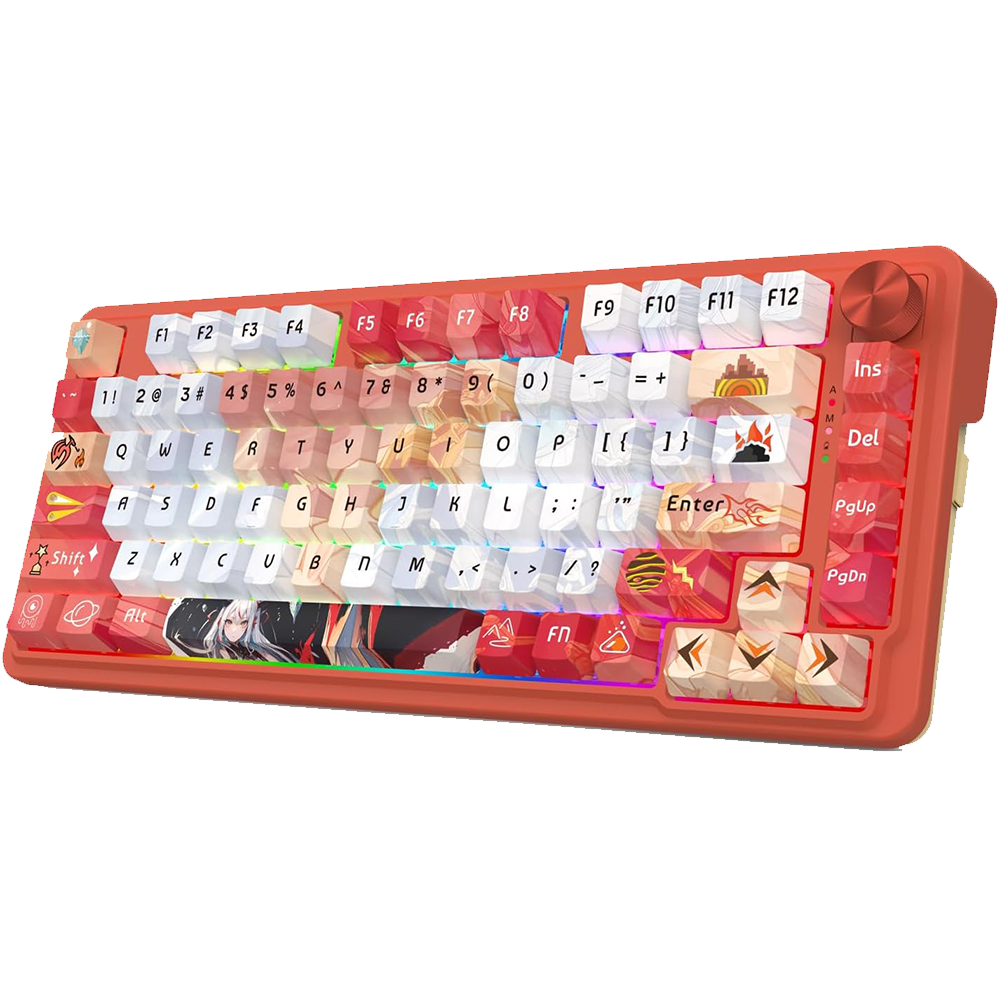 Ucal Pro K673 Pro - 75% Wired+2.4Ghz+BT Mechanical Keyboard Anime Theme (Custom Hi-Fi Linear Switch)