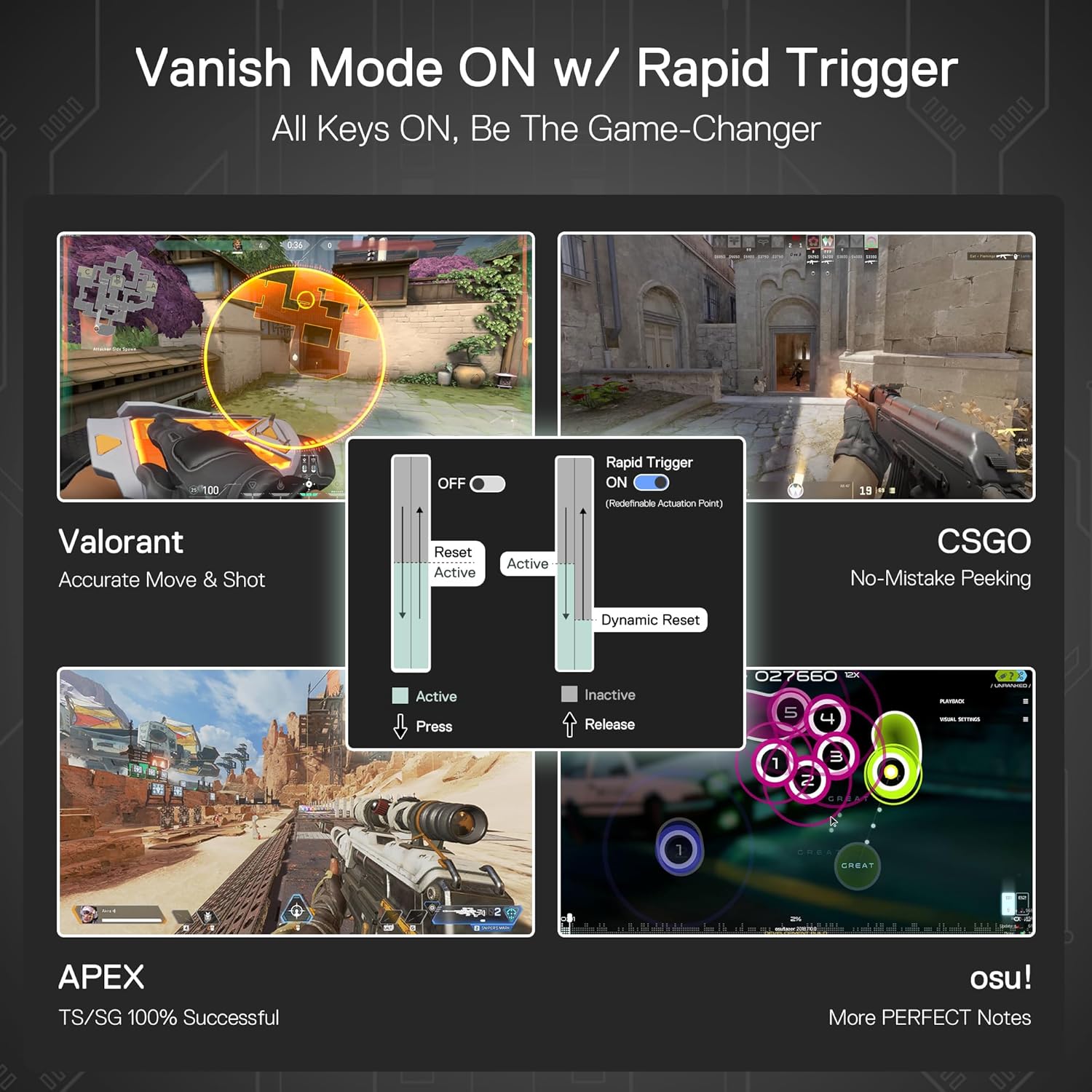 Fizz K617 - 60% Wired Mechanical Keyboard with Strap Black (Magnetic Switch)