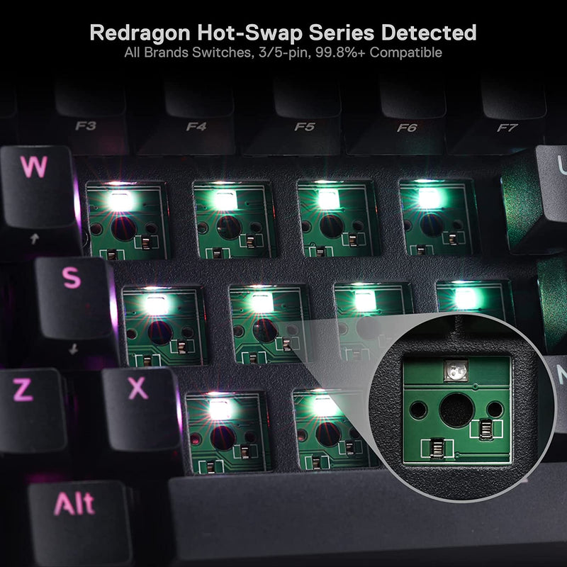 (Refurbished) Draconic Pro K530 PRO - 60% Bluetooth+2.4Hz+Wired Mechanical Keyboard (Brown Switch)