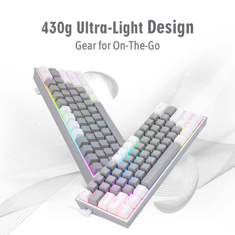 (Refurbished) FIZZ PRO K616 - 60% Wired+2.4Ghz+BT Mechanical Keyboard Grey and White (Red Switch)