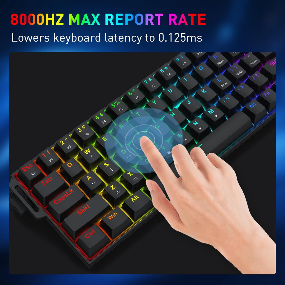 Castor K631 - 68 Keys Wired Mechanical Keyboard with Strap (Magnetic S