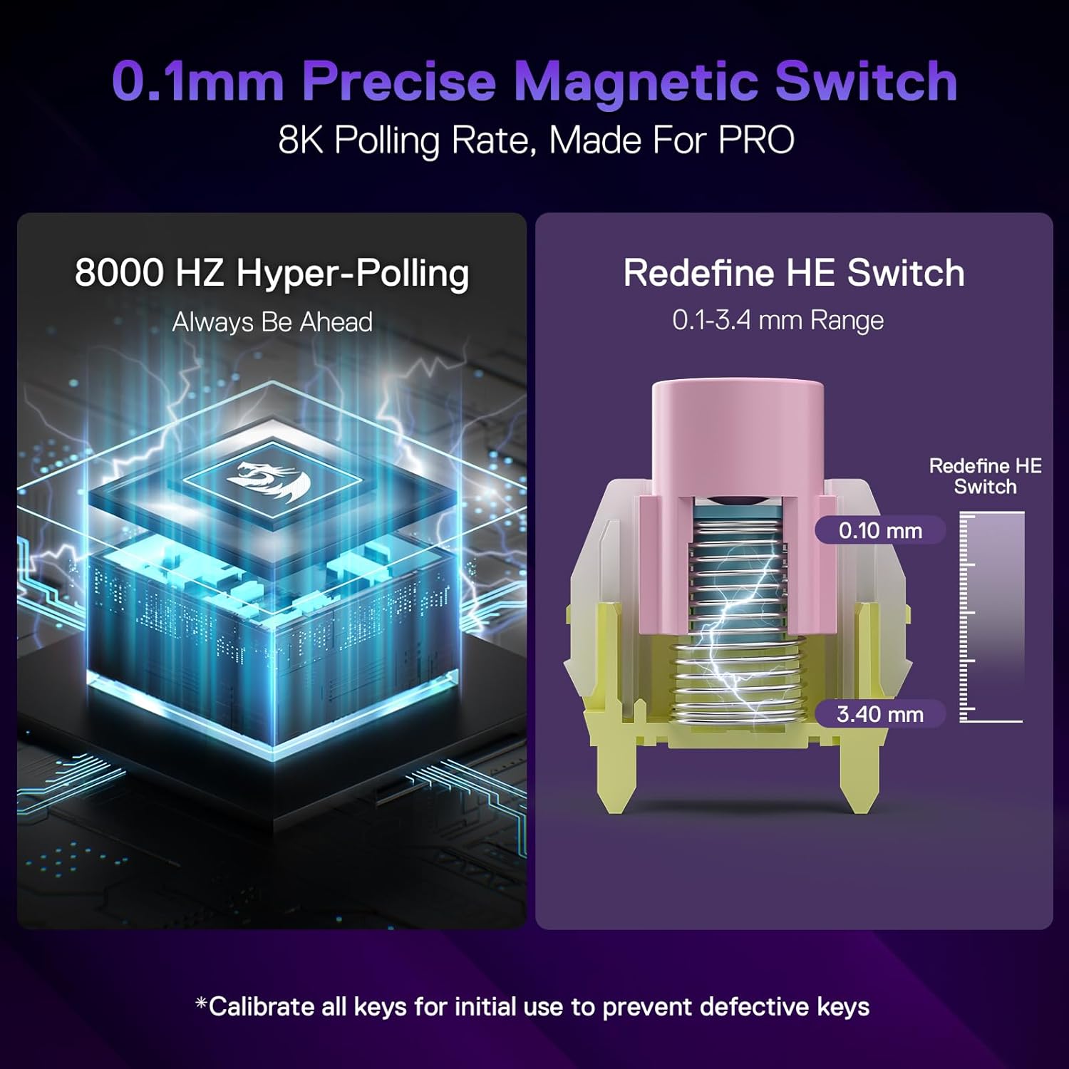 Ucal K673 - 81 Keys 8K Wired RGB Mechanical Keyboard Blue and White (Magnetic Switch)