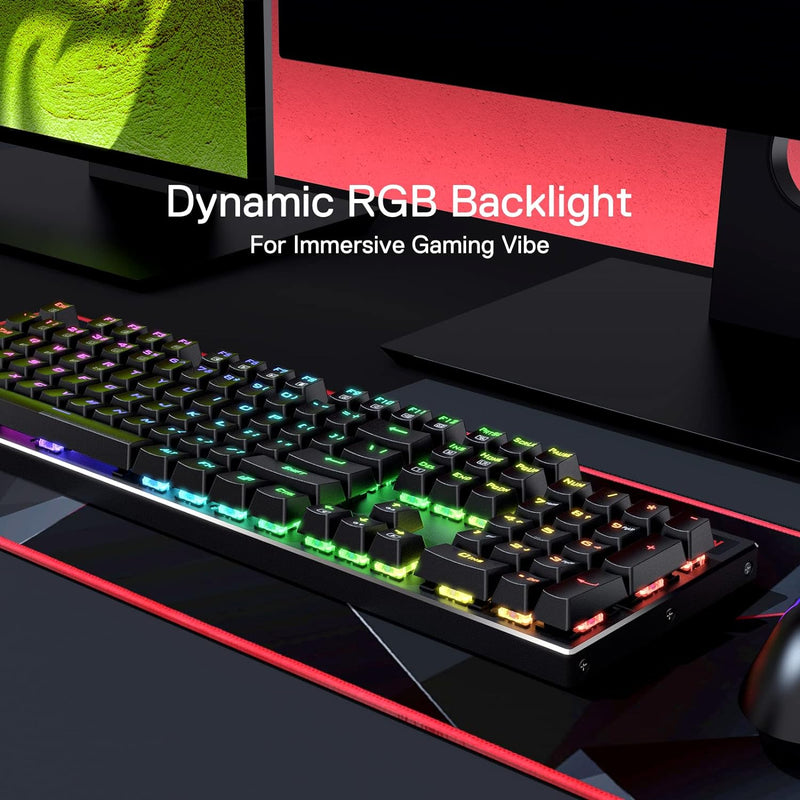 (Refurbished) Dharma Pro K556 Pro - 104 Keys Bluetooth+2.4Ghz+Wired Mechanical Keyboard (Quiet Linear Red Switch)