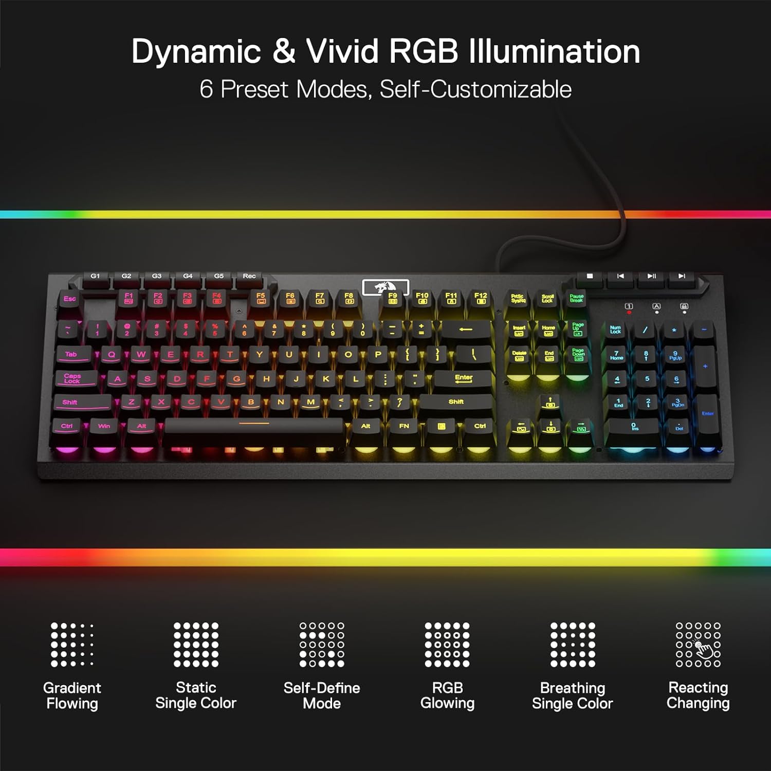 Aditiya K513 Wired Keyboard + K1NG 1K M724 Wired Mouse Gaming Combo