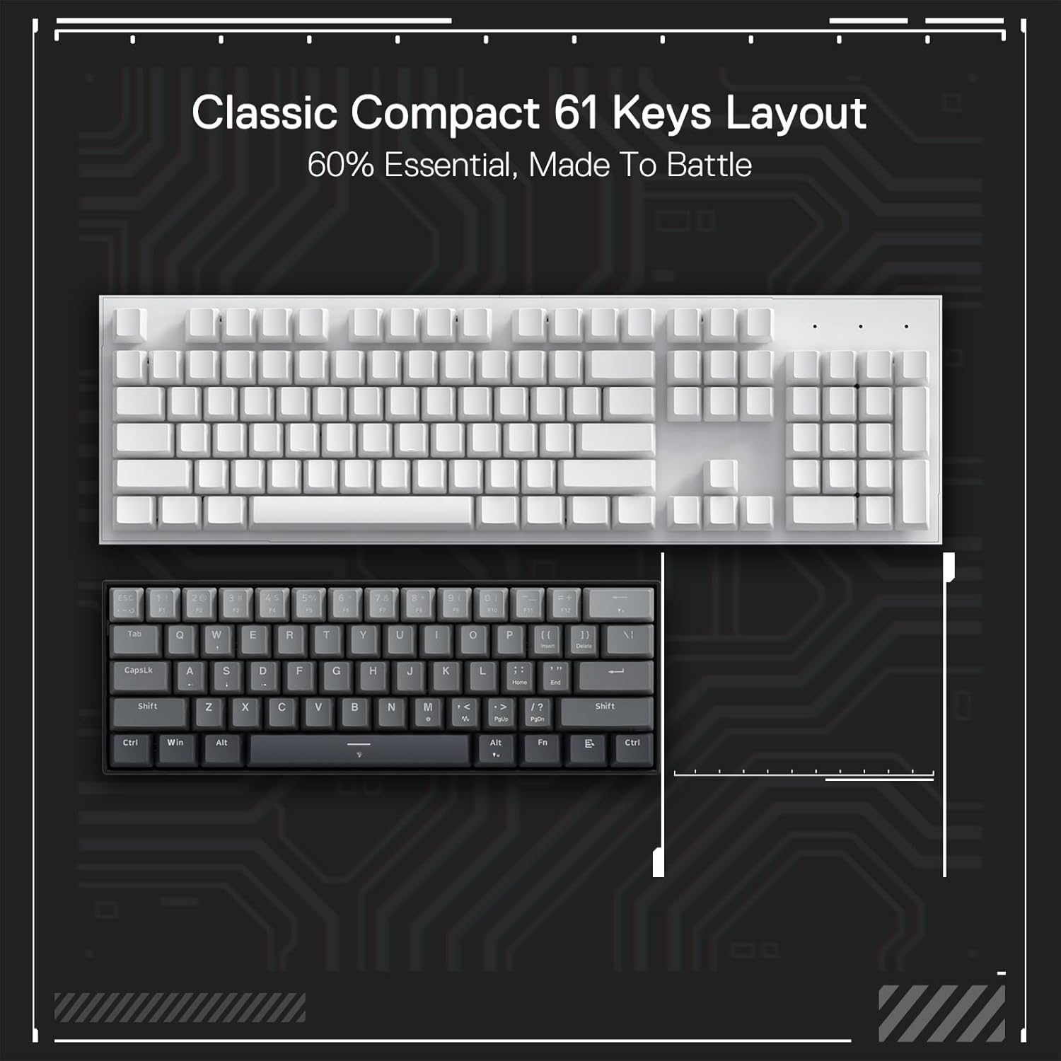 Refurbished Fizz K617 60% Wired Mechanical Keyboard Mystic Grey (Magnetic Switch)