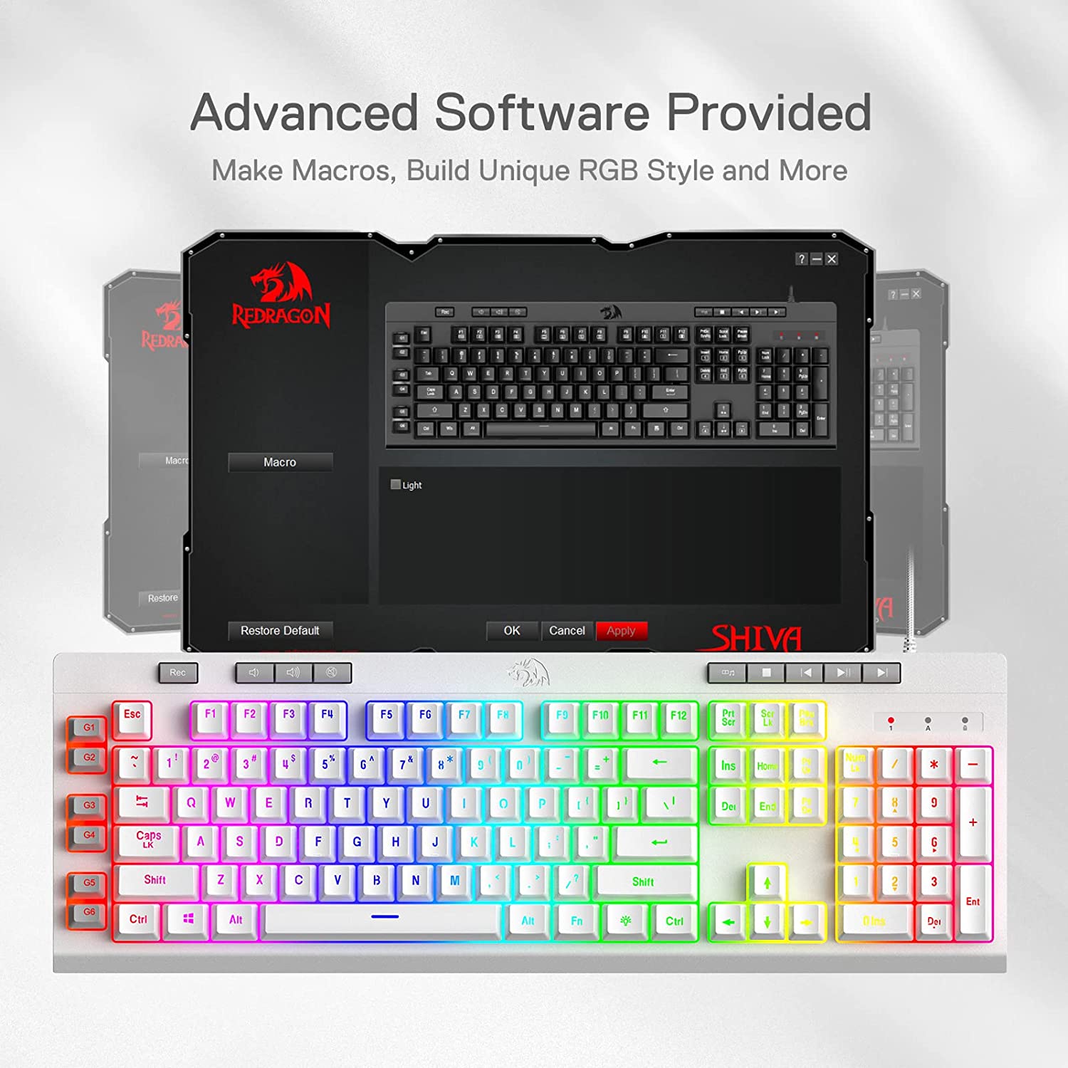 Shiva K512 White Wired Keyboard + Taipan Pro M810 Pro Wireless Mouse Gaming Combo
