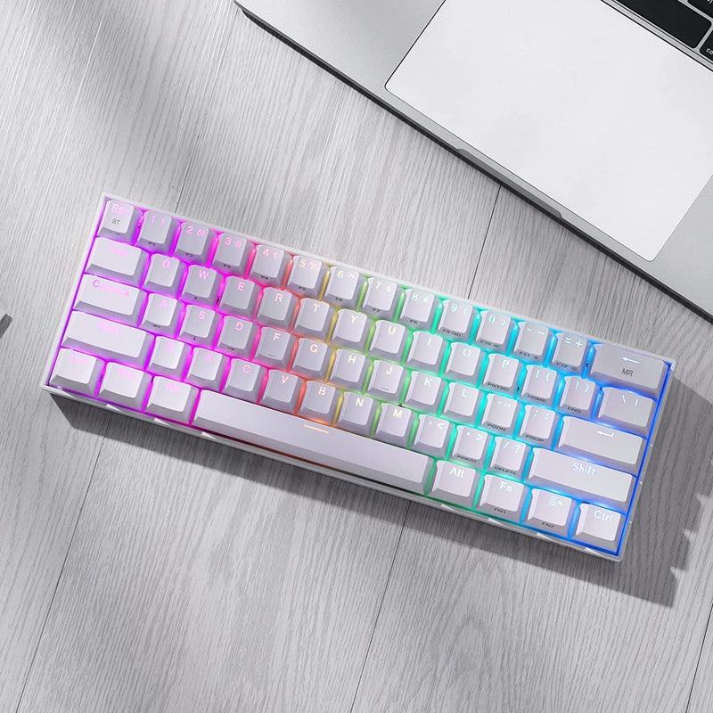 (Refurbished) Draconic Pro K530 Pro - 60% Bluetooth+2.4Ghz+Wired Mechanical Keyboard White (Red Switch)
