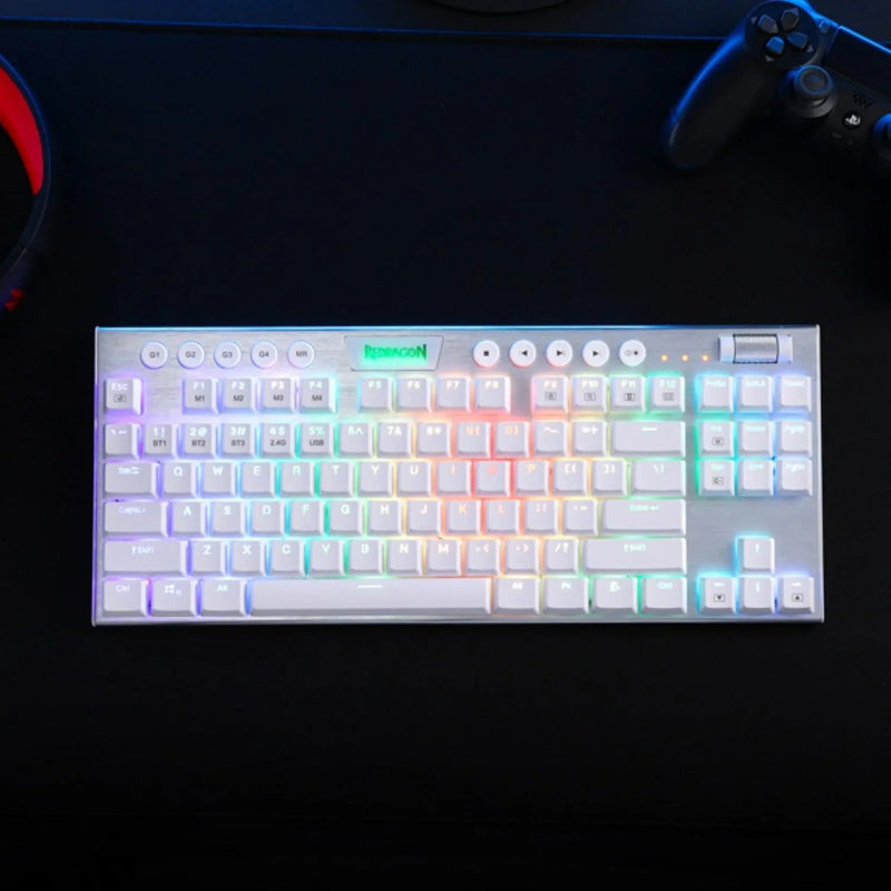 (Refurbished) Horus K621 TKL Wired+2.4G+BT Mechanical Keyboard White (Red Switch)