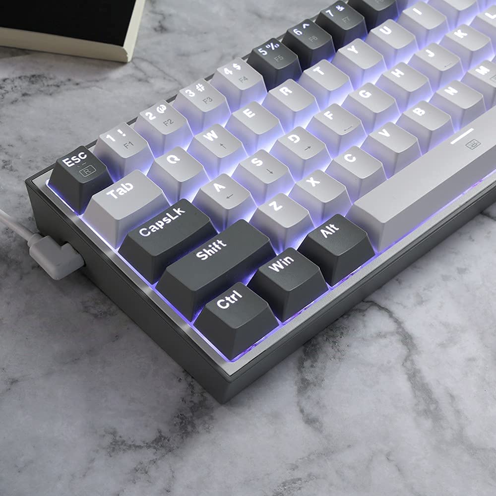 Refurbished Fizz K617 -  60% Wired Mechanical Keyboard White and Grey (Red Switches)