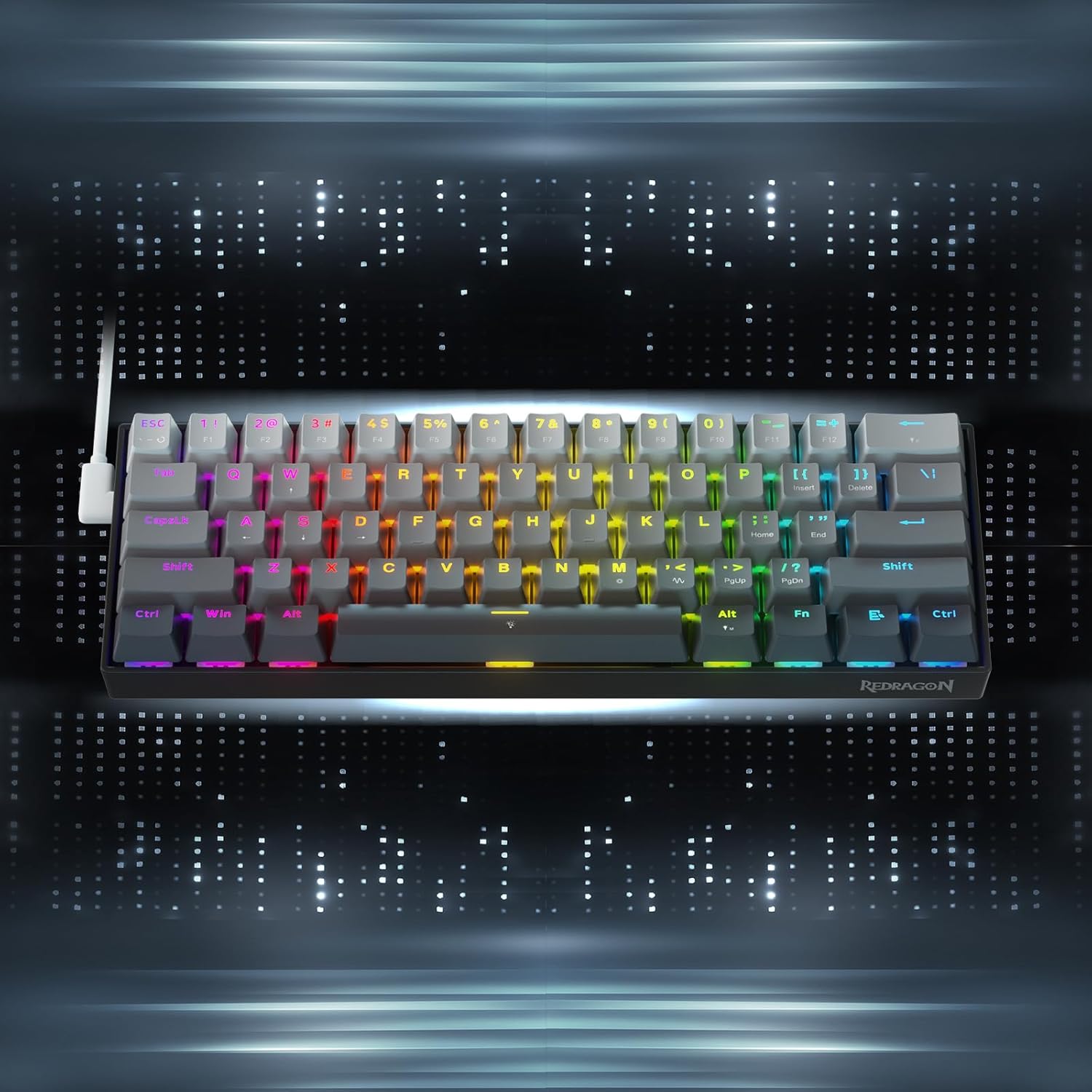 Refurbished Fizz K617 60% Wired Mechanical Keyboard Mystic Grey (Magnetic Switch)
