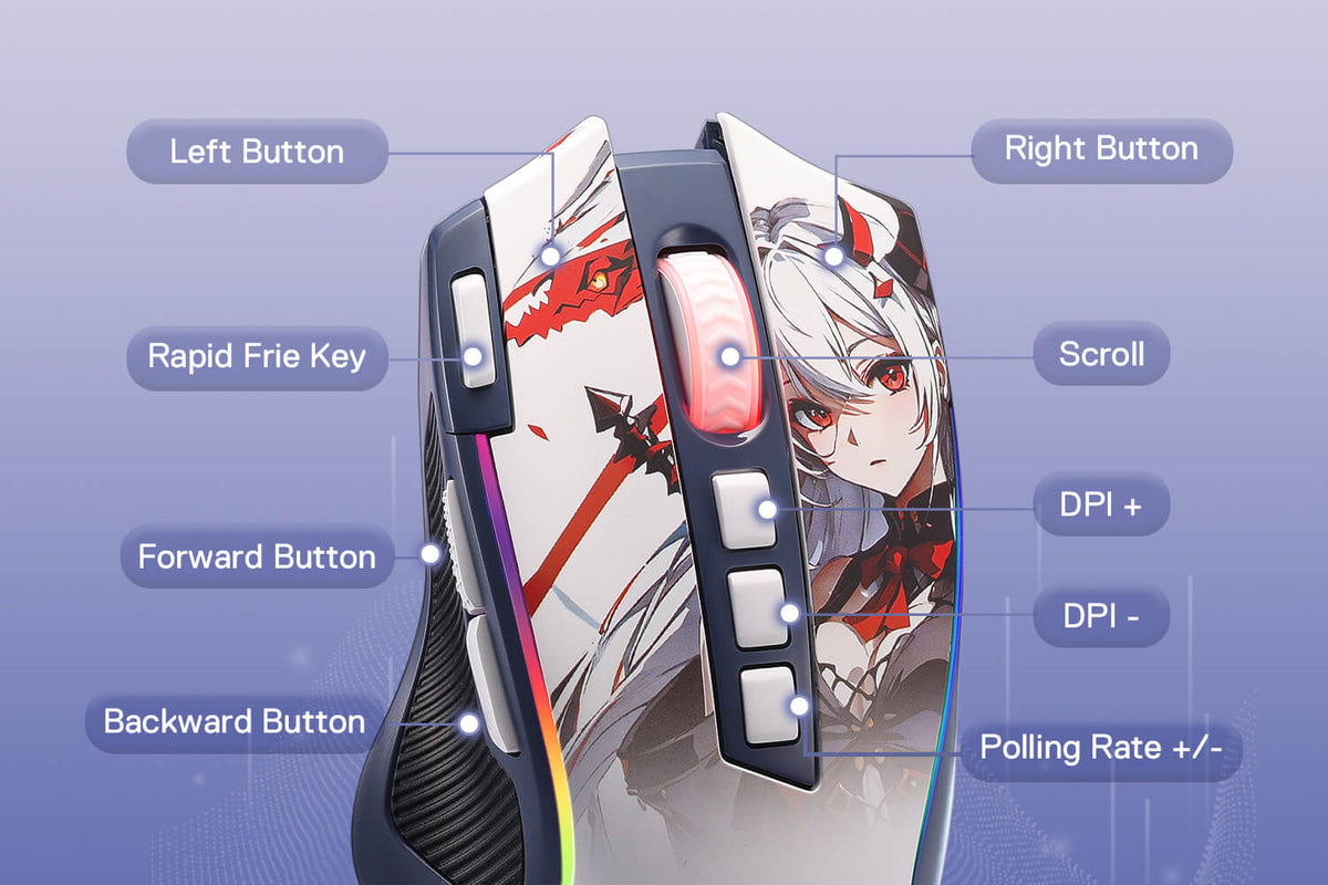 Predator Pro M612 Pro - RGB Wireless Mouse (Anime)