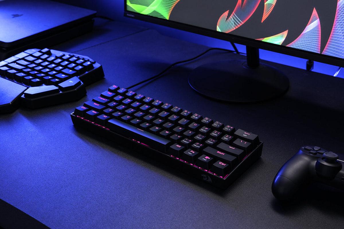 Dragon Computer Keyboard DRAGON BORN K630 - 60% Wired Mechanical Keyboard Pink LED (Brown Switc
