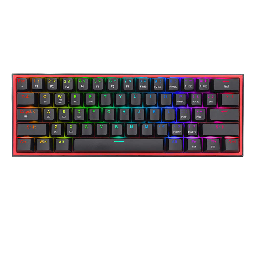 FIZZ PRO K616 - 60% Wired+2.4Ghz+BT Mechanical Keyboard Black (Red Switch)