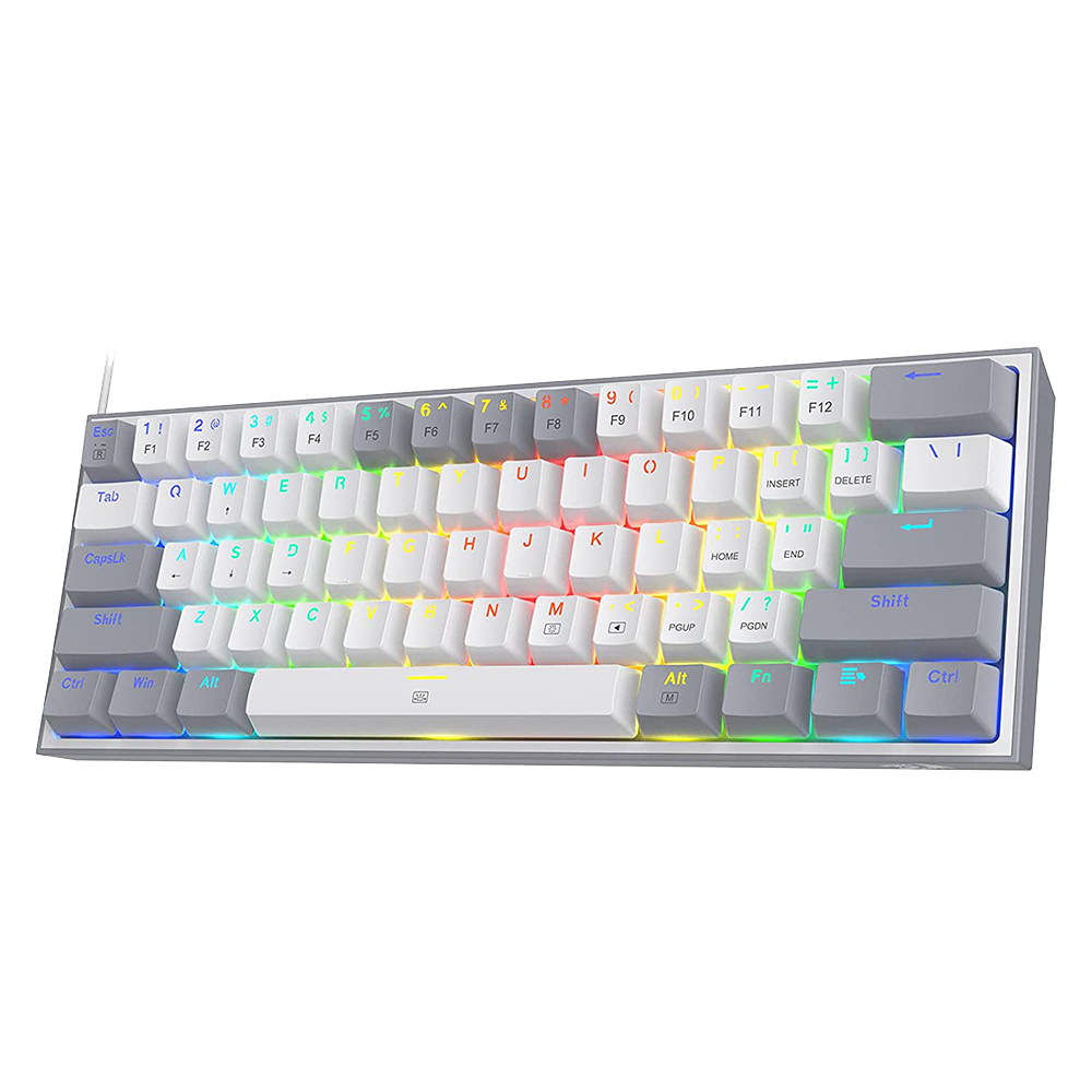 Fizz K617 -  60% Wired Mechanical Keyboard White and Grey (Red Switches)