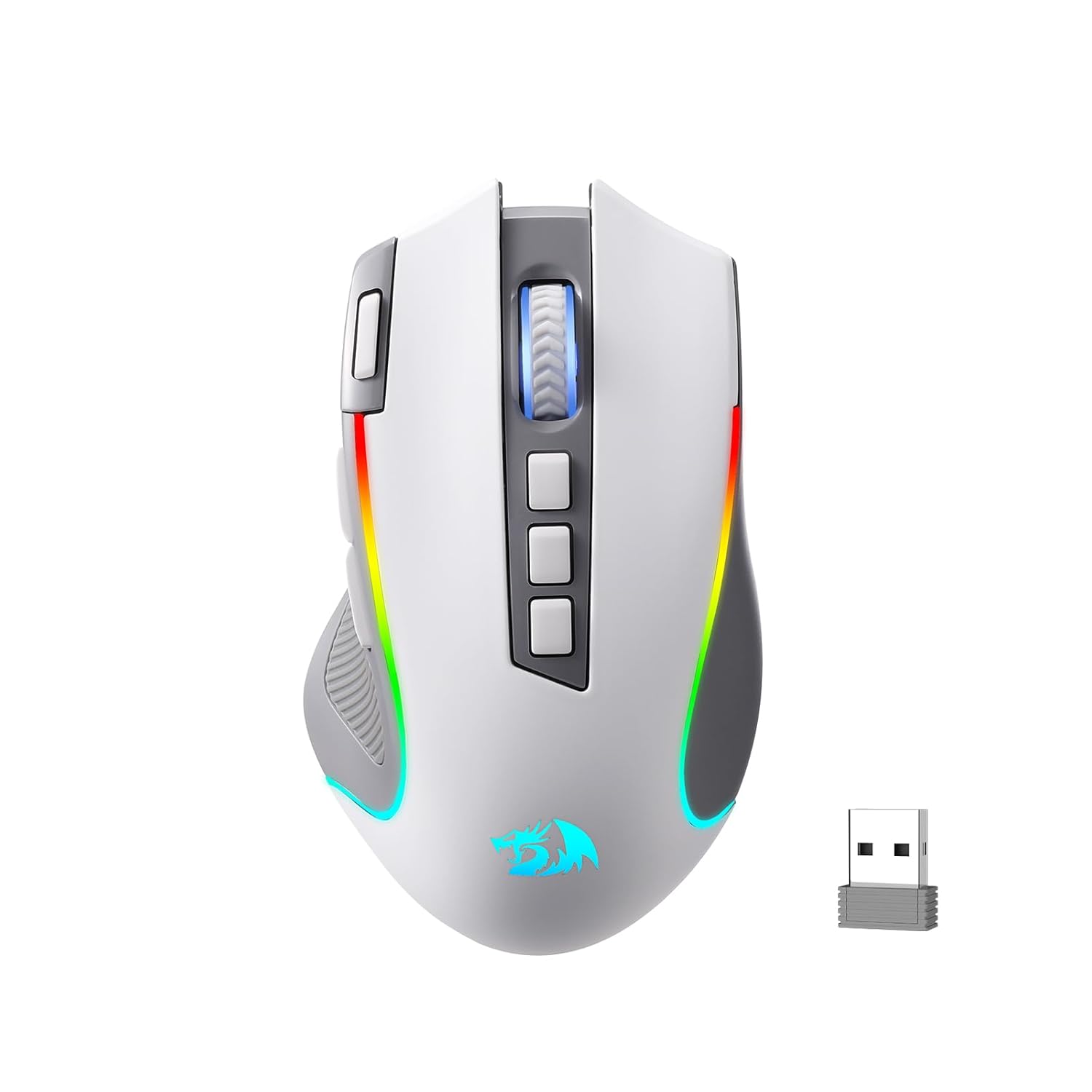 Predator Pro M612 PRO - RGB Wired, Wireless and Bluetooth Mouse (White and Grey)