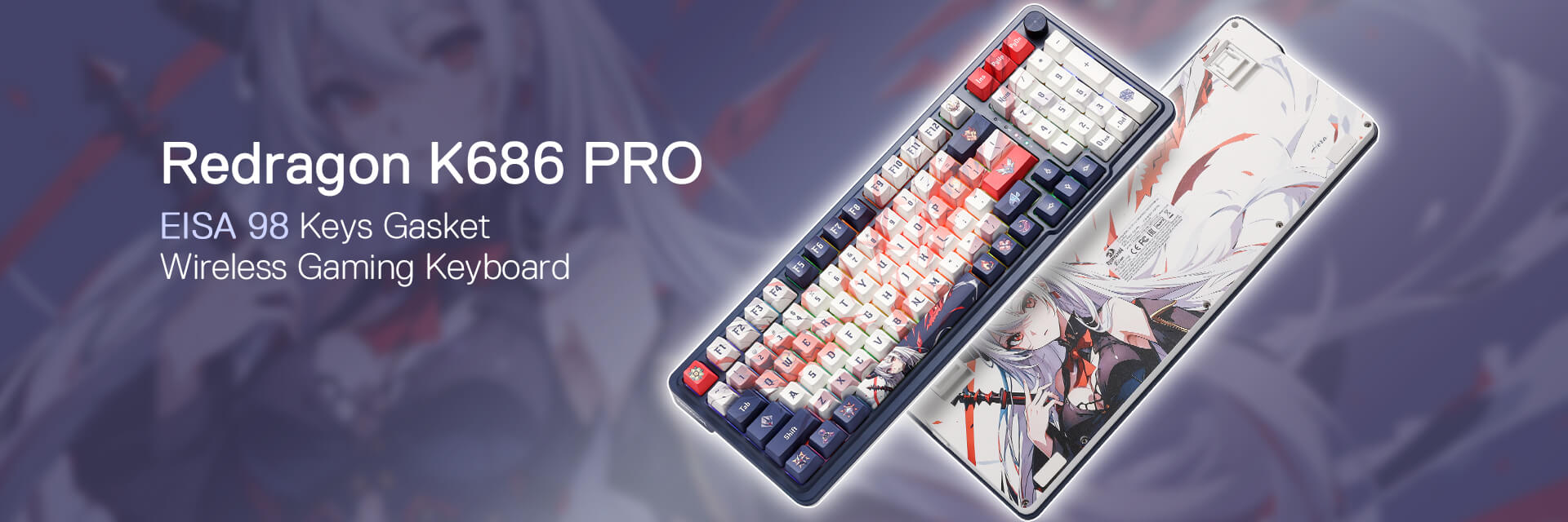 Eisa Pro K686 Pro Wired+2.4Ghz+BT Mechanical Keyboard Anime Theme (Cus
