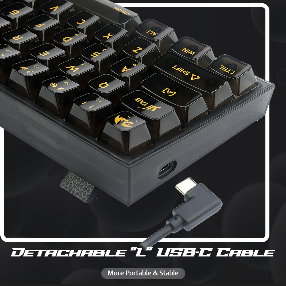 Fizz K617 - 60% Wired Mechanical Keyboard Black Transparent (Translucent Custom  Switch)