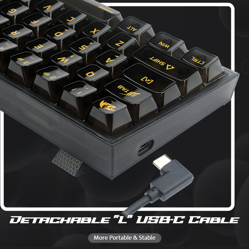 Fizz K617 - 60% Wired Mechanical Keyboard Black Transparent (Translucent Custom  Switch)