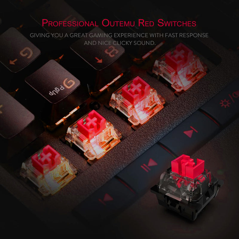 (Refurbished) BRAHMA K586 RGB Mechanical Keyboard (Red Switch)