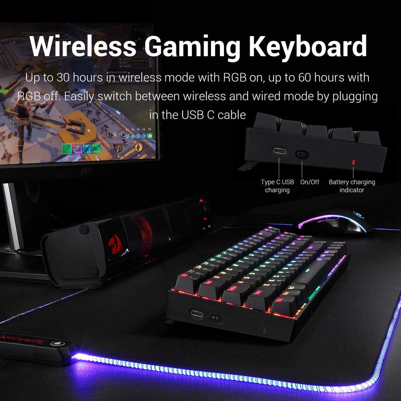 (Refurbished) DEIMOS K599 RGB Mechanical Keyboard (Red Switch)