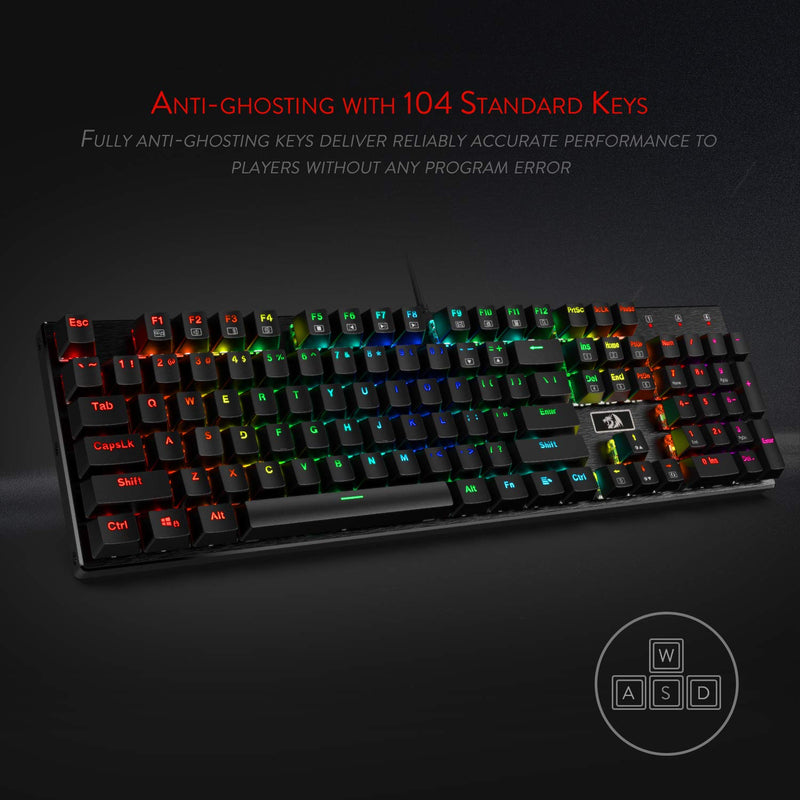 Devarajas K556 - 104 Keys Wired Mechanical Keyboard (Brown Switch)