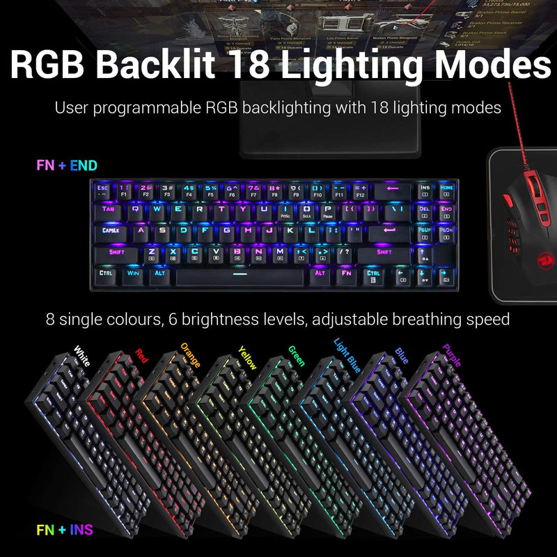 (Refurbished) DEIMOS K599 RGB Mechanical Keyboard (Red Switch)