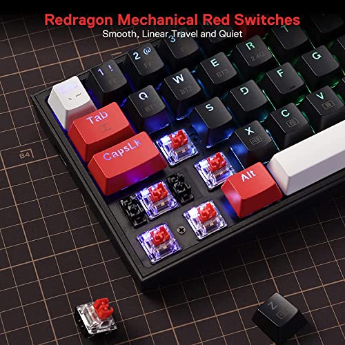 (Refurbished) CASTOR K631 PRO - 65% Bluetooth + 2.4Ghz Wireless + Wired RGB Mechanical Keyboard (Red Switch)