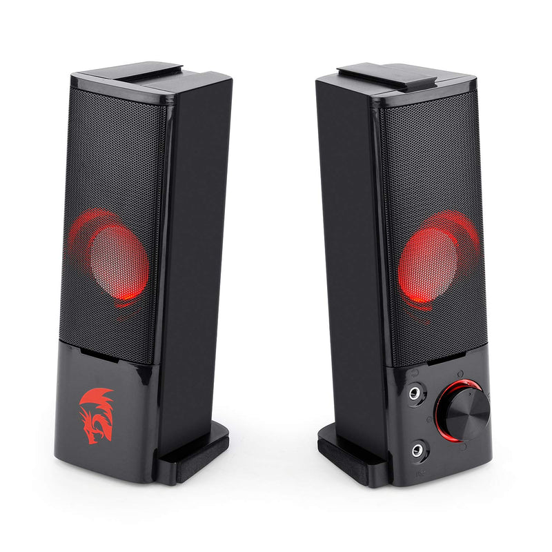 ORPHEUS GS550 - 2.0 Channel Stereo Wired Desktop Computer Sound Bar with Compact Maneuverable Size and Red Backlight