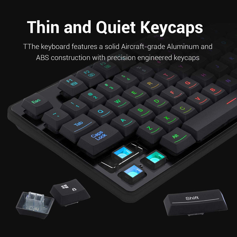 DYAUS PRO K509-1 - 104 Keys RGB Wired Keyboard without side LED (Mechanical Feel)