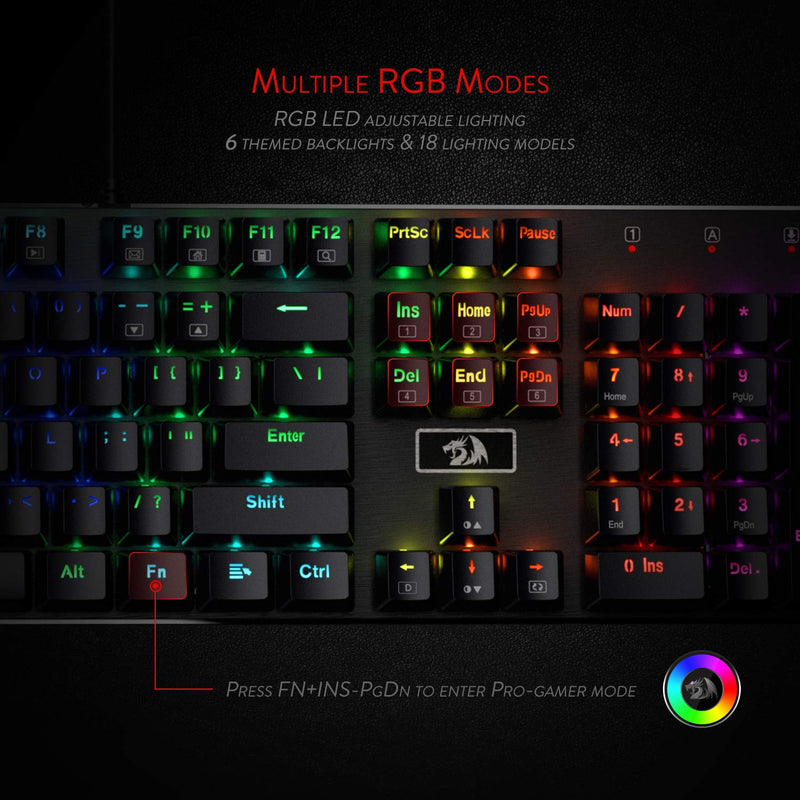 Devarajas K556 - 104 Keys Wired Mechanical Keyboard (Brown Switch)